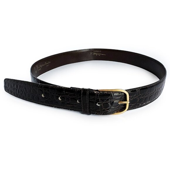 Stefano Vernizzi by Parma Belt Mens Diamante Brown Alligator - Picture 1 of 10